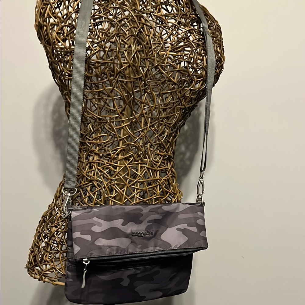 Gray Camouflage Crossbody Bag
